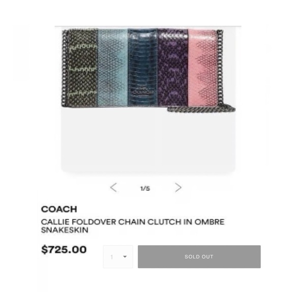 ๐๐๐๐๐ | ๐๐ฃ๐๐ฆ๐ช๐ ๐๐๐ฃ๐! โจ Callie Foldover Chain Clutch In Ombre Snakeskin - Picture 4 of 5